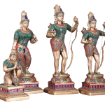 Brass Ram Darbar Meenakari Set | Lord Ram 23" with Family | Premium Stonework Art | 27 kg Temple Grade Murti | Handcrafted Divine Family Collection